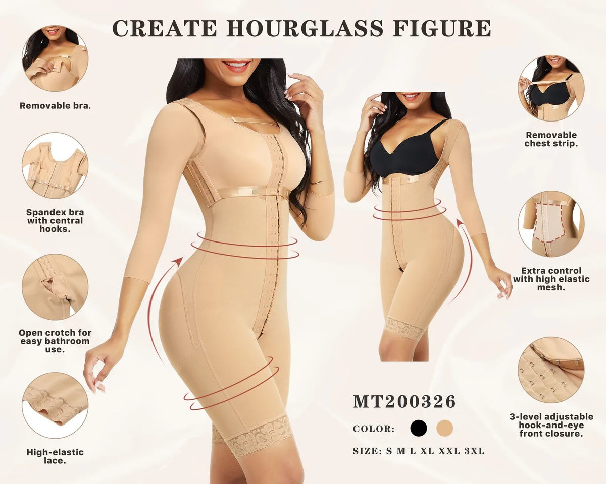 Hourglass Chocolate Curve Faja With Sleeves