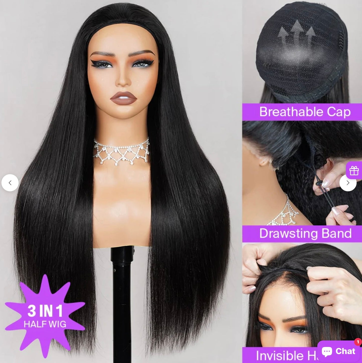 Flip Over Wig Body Wave Straight Deep Wave