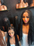 Full Frontal Braided Wig Knotless Bohemian Curl Jumbo Box Braids 26 Inch