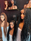Full Frontal Braided Wig Knotless Bohemian Curl Jumbo Box Braids 26 Inch
